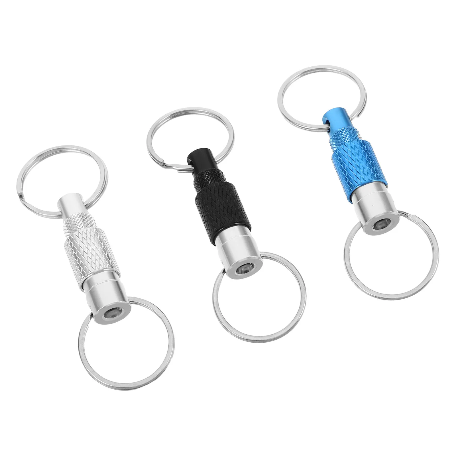 3Pcs Quick Release Keychain Aluminum Alloy Detachable Pull Apart Key Rings for Travel Office Car Keys Secure Easy Separation Key