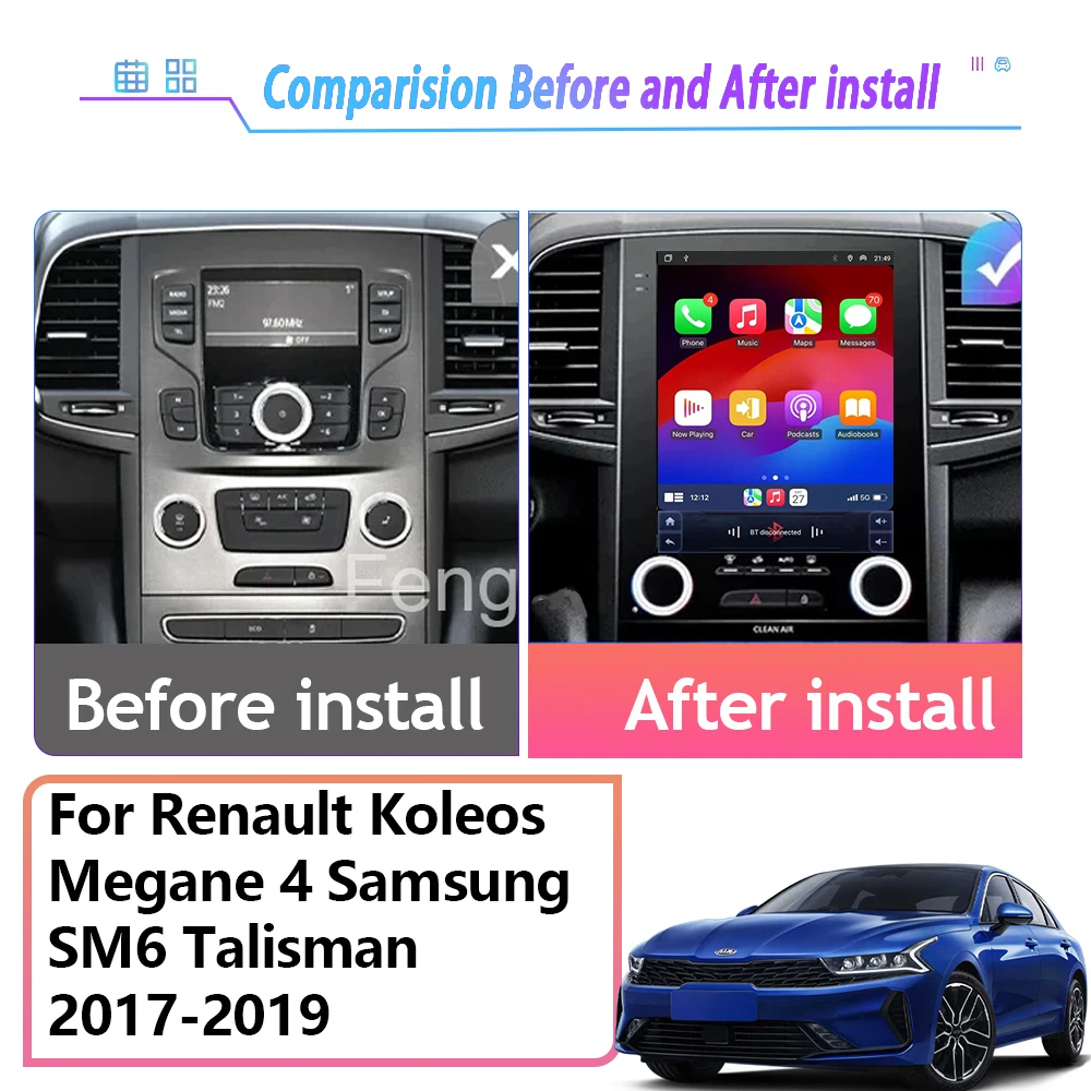 Android Aauto Screen For Renault Koleos Megane 4 Samsung SM6 Talisman 2017-2019 Navigation GPS Radio Video Multimedia Carplay 4G