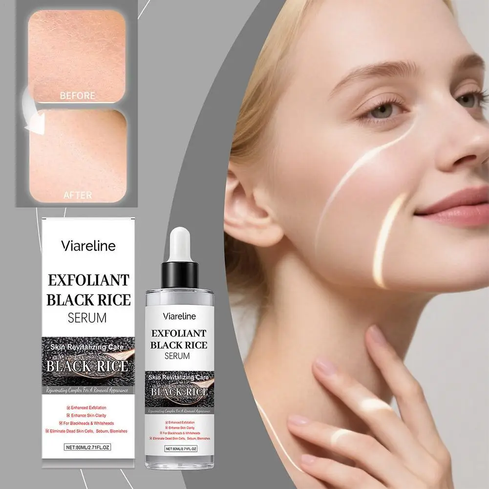 

80ml White And Black Rice Exfoliating Hydrating Essence Brightening Remove Dead Skin Blackhead Soften Serum Skin Care