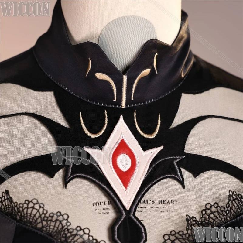 مجموعة كاملة من الزي التأثيري Genshin Impact Ronova Ruler Of Death Death Archon مع أجنحة وبدلة لعبة Comic Con Festival #2