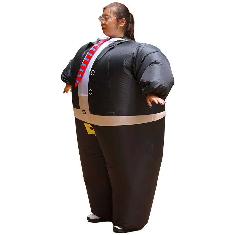 성인용 거대한 뚱뚱이 의상 남성 코스프레 의류 비즈니스맨 재미있는 드레스업 연례 파티 장난 파티 사회적 장난 소품