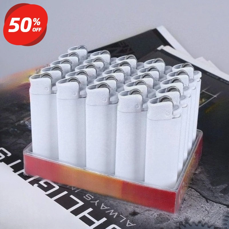 

50PCS Metal Direct Flush Lighter Personalized Windproof Blue Flame Boutique Lighter Factory Wholesale Men's Smoke Accessories