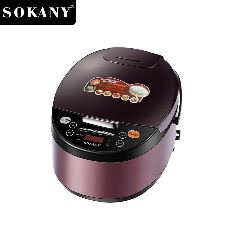 Houselin Rice Cooker,Touch-screen,24h Keep Warm with Stainless Steel Steamer Basket, Sauté, Slow Cooker,900W