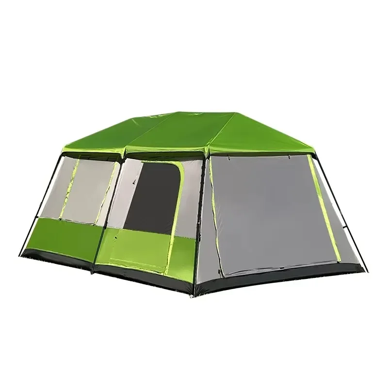 Family Rainproof Sunproof Canopy Tent Thickened Oxford One Bedroom 5-8 People Camping Picnic Two Rooms Two Halls Outdoor Outings