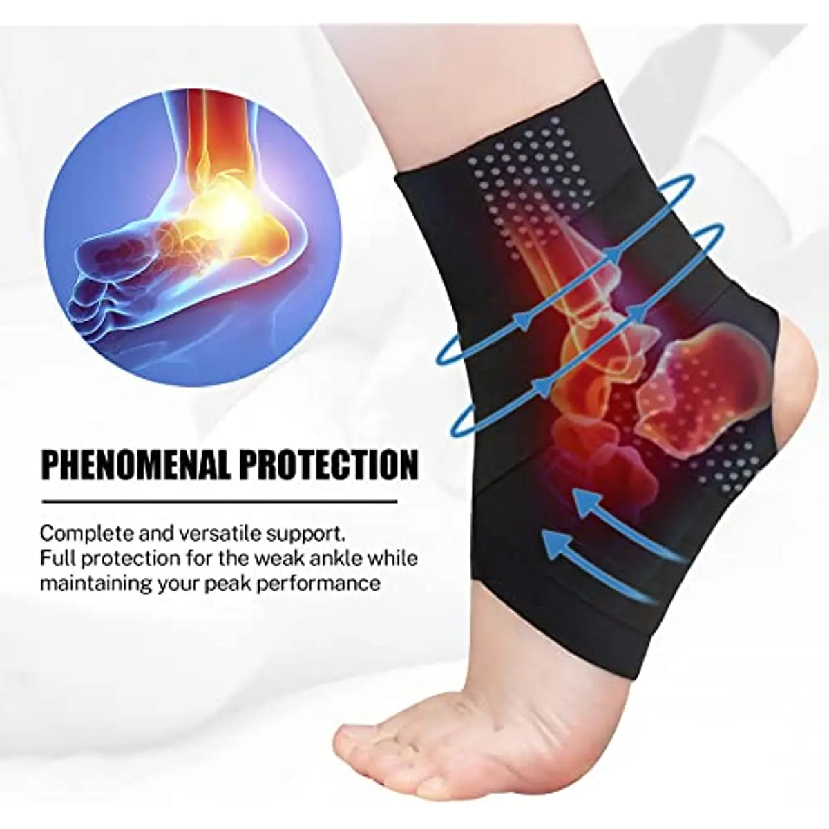 1Pc Adjustable Ankle Support Compression Ankle Brace Protector for Running Soccer Basketball Knitted Gym Bandage Ankle Strap