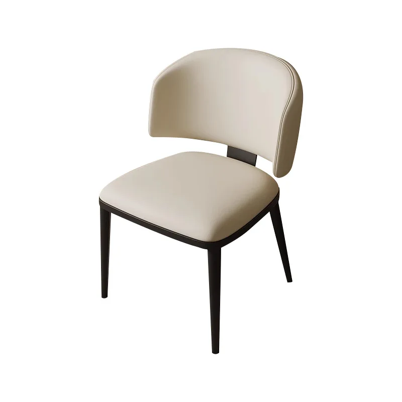 Cream style modern simple backrest chair, high-end Italian light luxury hotel reception negotiation