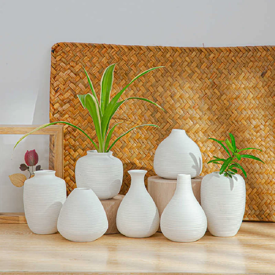 1pc Small Ceramic Hydroponics Plant Vase, Dry Flower Decor, Living Room, Dining Room, Home Office, Bookshelf (Small, Mini)