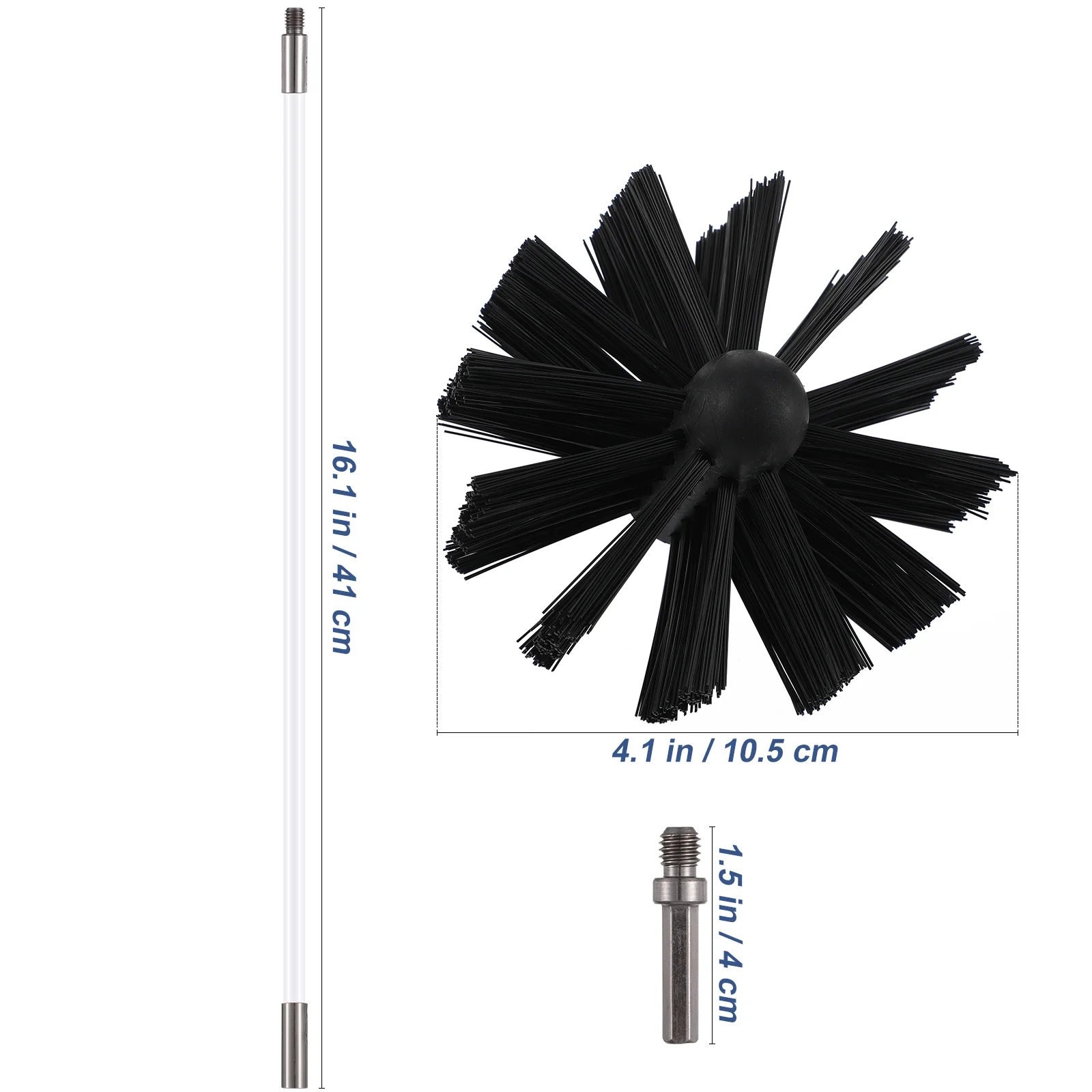 Tiges de brosse de nettoyage de tuyaux de gouttière, 18 pièces + deux têtes, une Machine hexagonale pour sèche-linge de cheminée et de cheminée