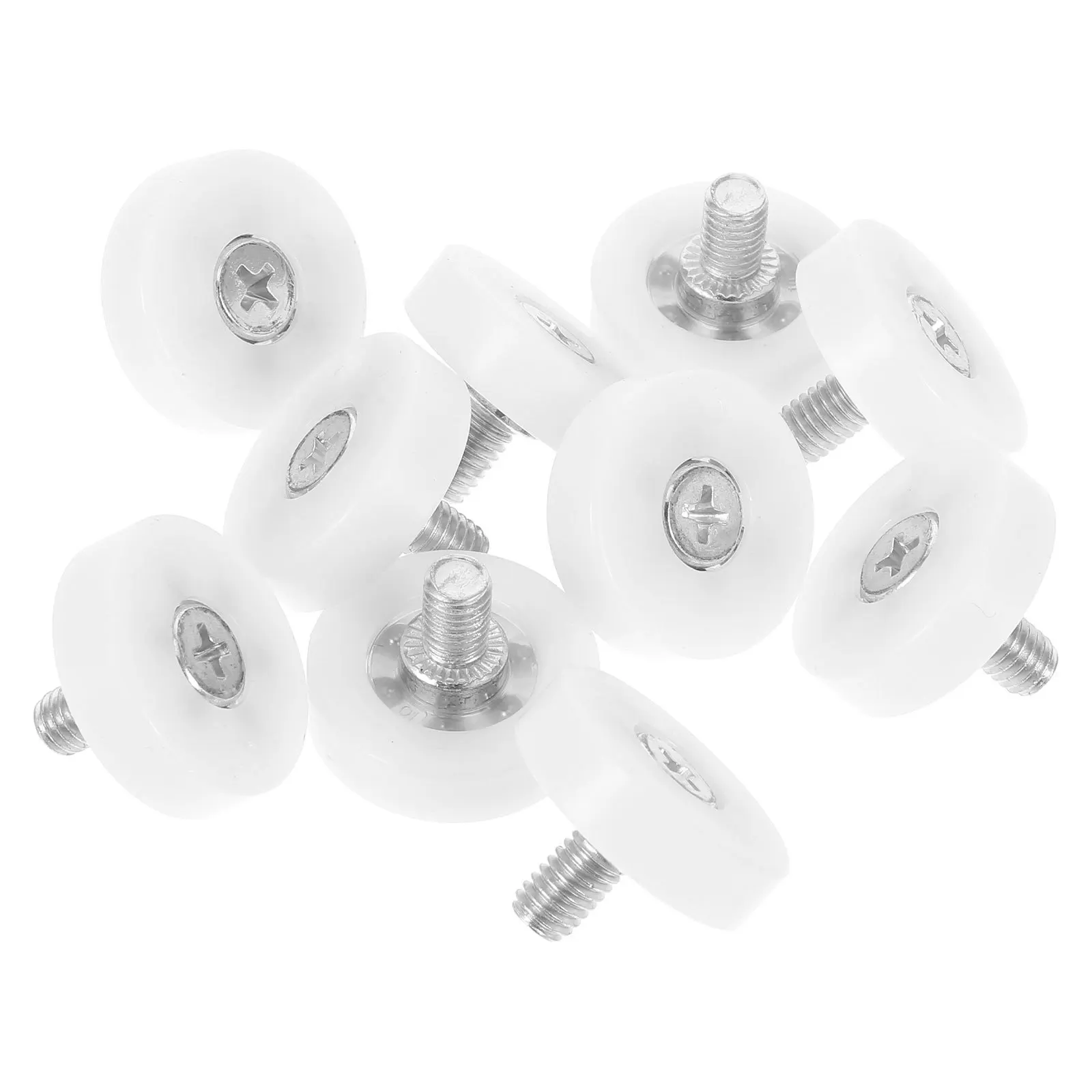 

10pcs 25Mm Rollers M6 Threaded Plastic Coated Bearing For Cabinet Furniture Drawer Guide Wheel Replacement Sliding Drawer