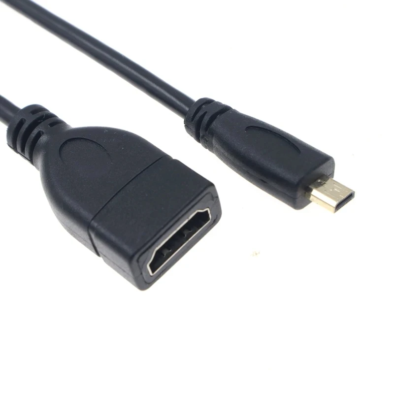 Nowy adapter HDMI męski na żeński Mini Micro D typu 90 stopni kątowy męski na HDTV AF przedłużacz do wideo HD