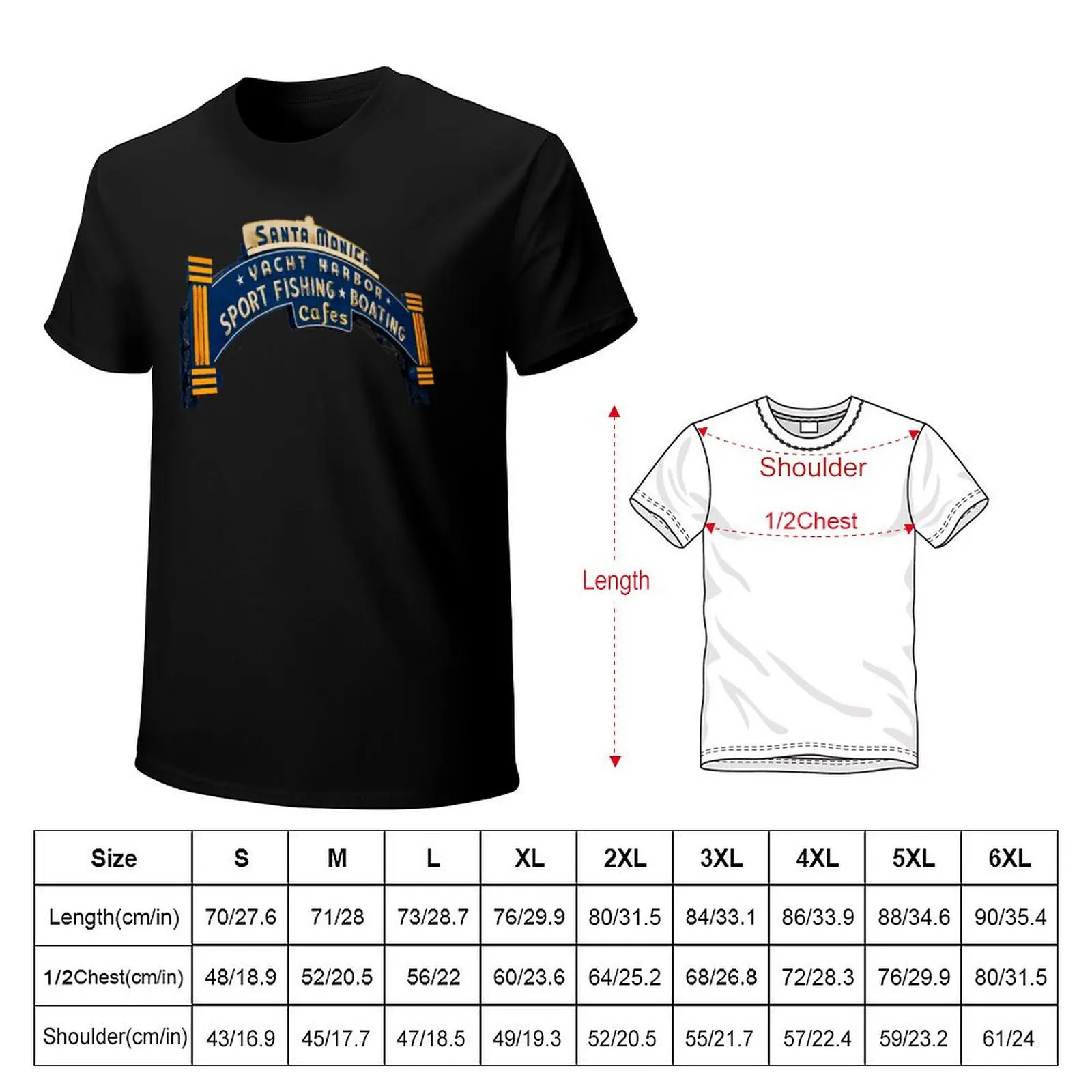 Santa Monica Pier sign in color T-Shirt cotton t shirt pack T-Shirt