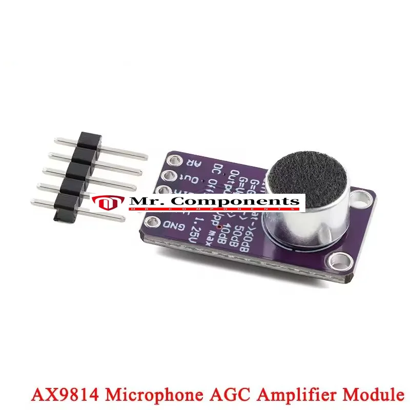 1Pc-2Pcs AX9814 Microphone AGC Amplifier Board Module MIC microphone Head Sound Sensor Programmable Action Time New