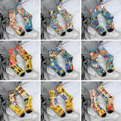 Couple Socks Funny Ice Cream Stockings Autumn Retro Quality Socks Design Outdoor Anti Skid Socks