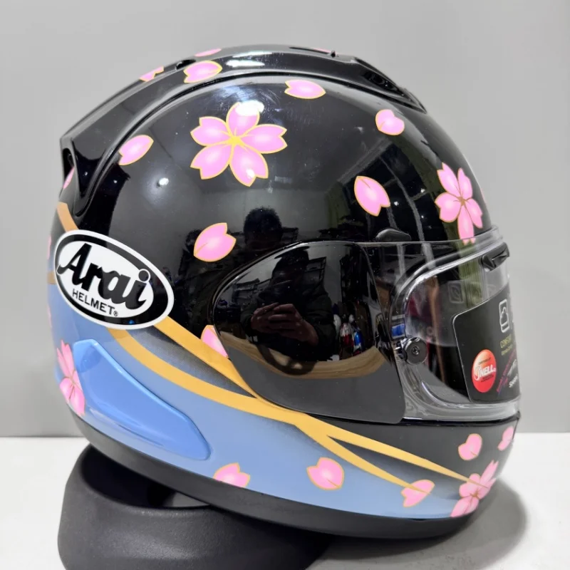 RX-7X RX7X Full Face Motorcycle Helmet,For Road Motorcycles And Racing Karts Protection Helmet Black Cherry Blossom,Capacete