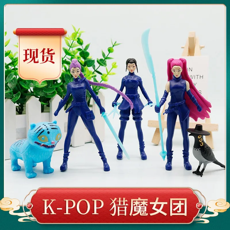 Nuevo K-Pop Demon Hunters Kawaii figura de caja ciega de 2-4,5 pulgadas serie modelo adornos-regalo para niña