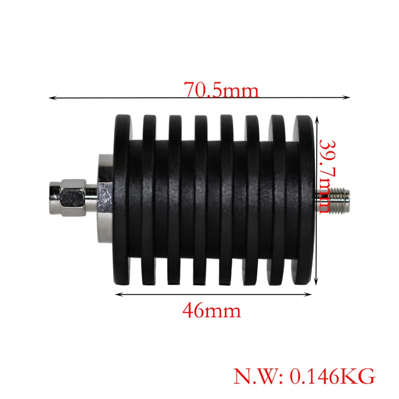 SMA RF 동축 전원 플러그 수-암 잭, SMA 타입 감쇠기, DC-3Ghz/4Ghz, 1, 2, 3, 5, 6, 10, 15, 20, 30DB, 40DB, 30W