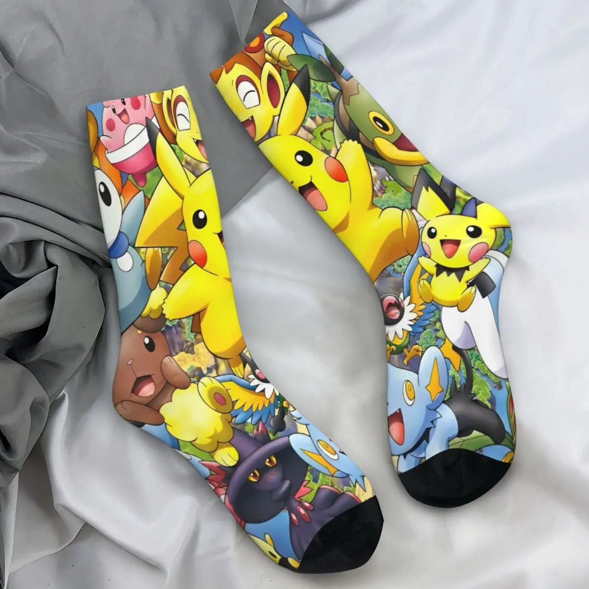 Pokemons Socks meme Novelty Stockings Women Men Comfortable Running Socks Autumn Graphic Anti Bacterial Socks