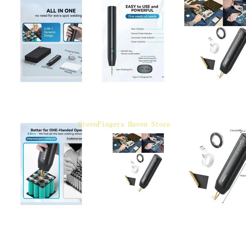 F68D Handy Spot Welding Pen Set No External Welding Pen Required, 11 Adjustable Gears