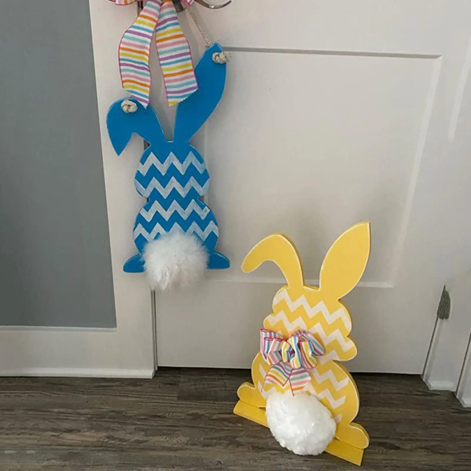 Delicate Wooden Rabbit Hanging Pendant Christmas Tree Easter Ornaments Decor