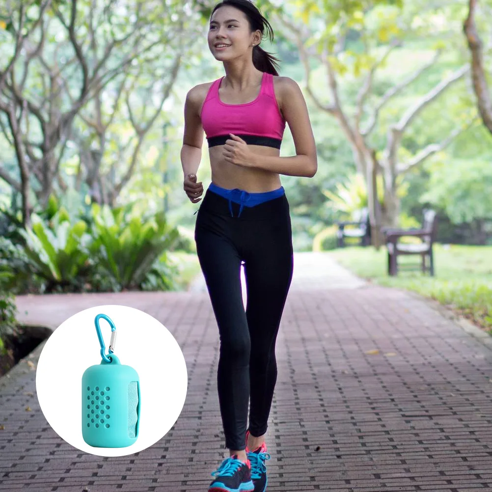 

Large Light Blue Microfiber Gym Running Sweat Towel Travel Quick Dry Cooling 3D Honeycomb Fabric Sports Towel for Workout