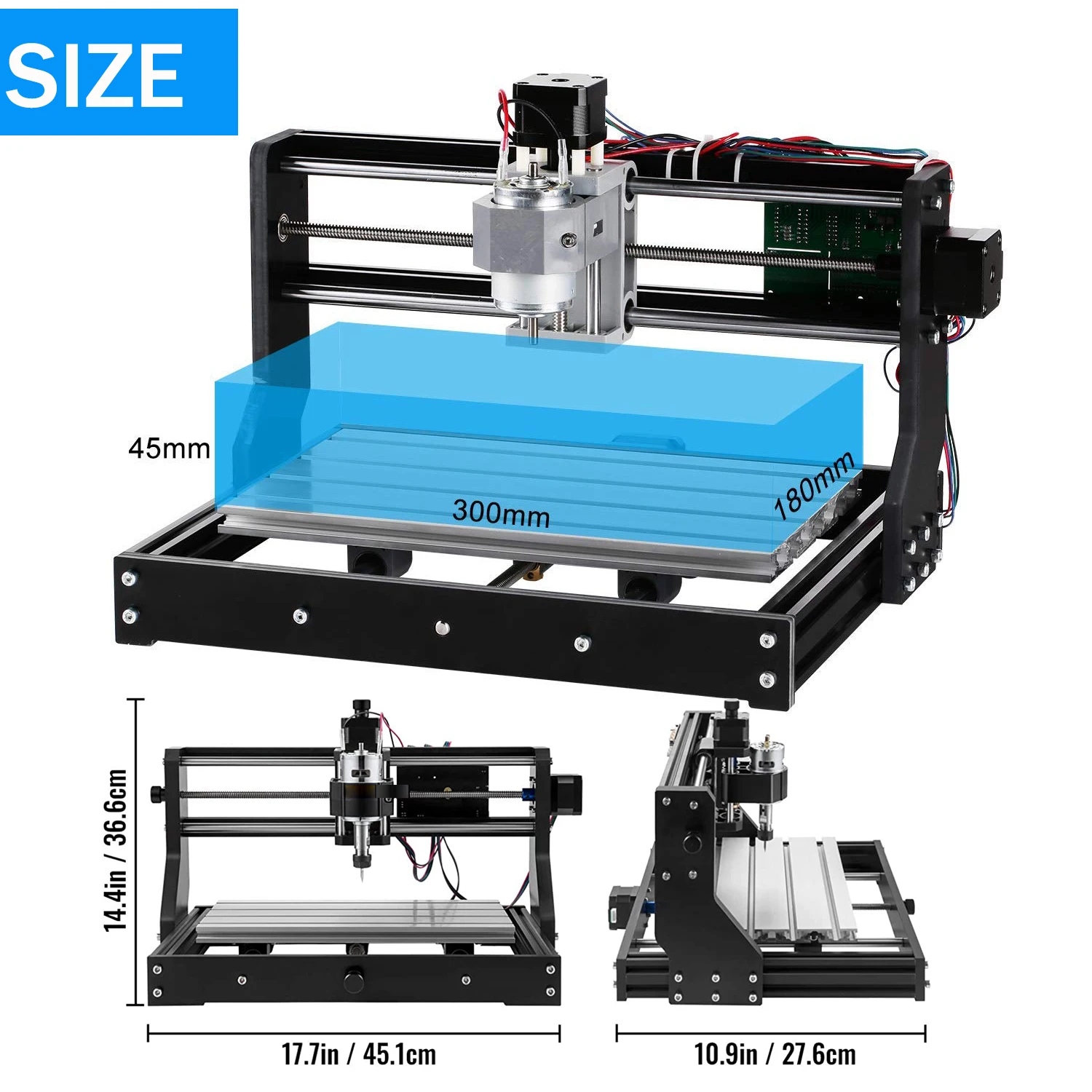 Imagem -05 - Mini Fresadora a Laser Cnc 3018 Pro 10w 15w com Controlador Offline Eixos Router de Madeira Gravador de Corte Pcb