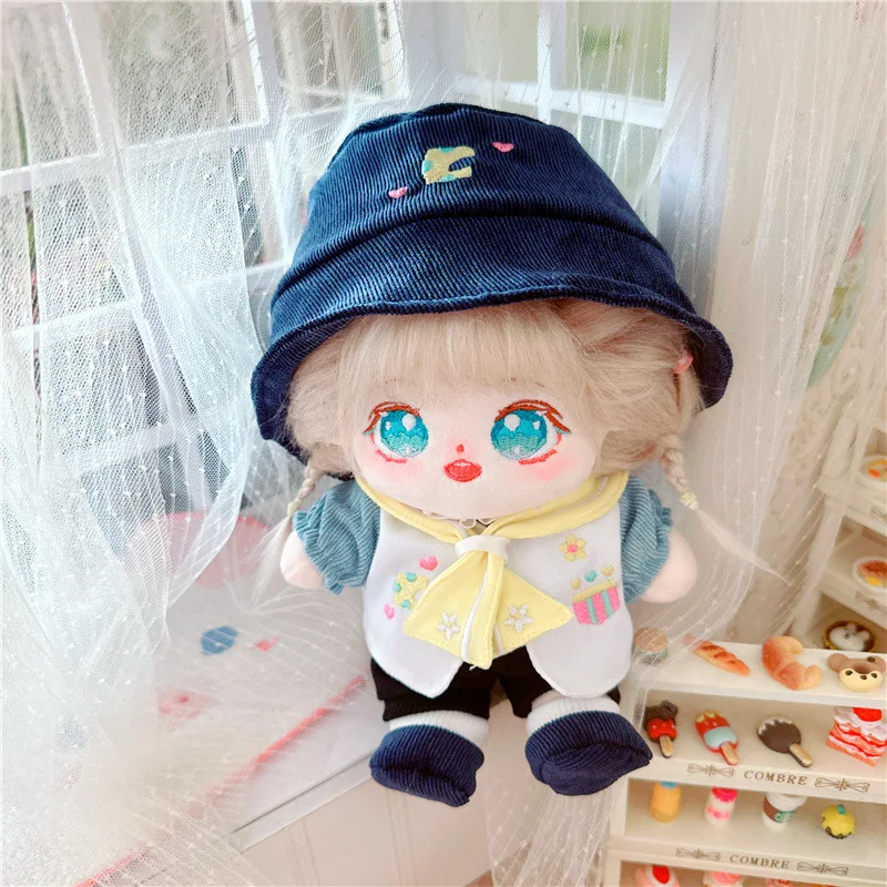 

20CM Doll Clothes 6PCS 1SET Uniform Outfit Dress Set Stuffed Idol Dolls Accessories Cotton Stuffed Changing Dressing Game Toys