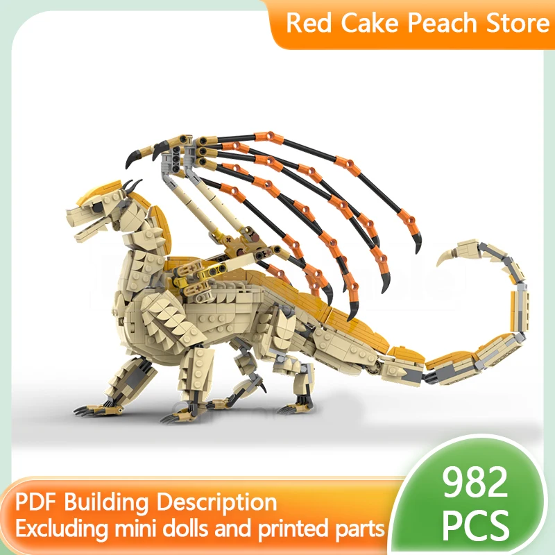 Popular Movie Animal Model MOC Building Bricks Fire Winged Dragon Modular Technology Gifts Holiday Assemble Children Toys Suit