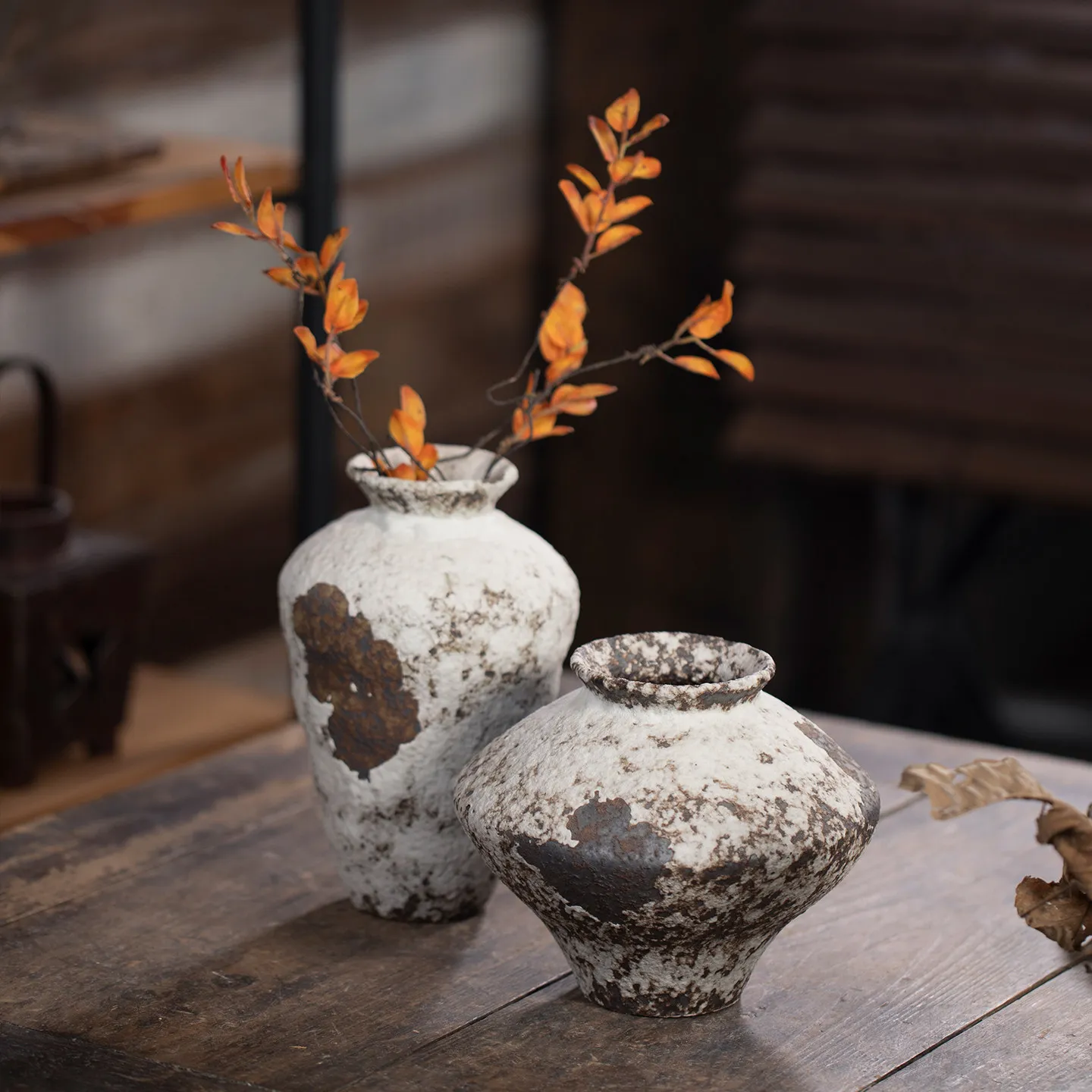 Desktop ceramic flower ware display cabinet retro vase living room entrance dining room creative decoration