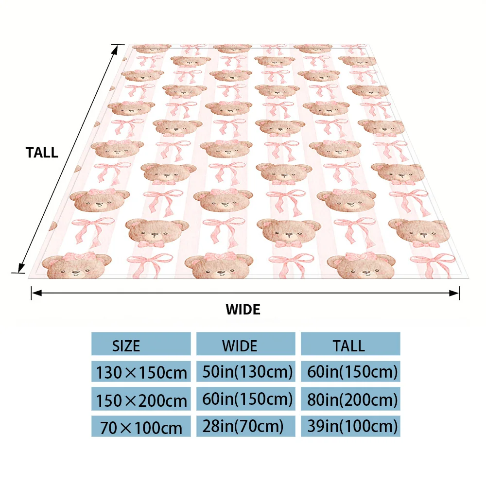 Tender Bear Nap Blanket,Flannel Blanket,Suitable For Sofas,Beds,Cars,Rooms,Offices,Camping,Exquisite Gift Blankets