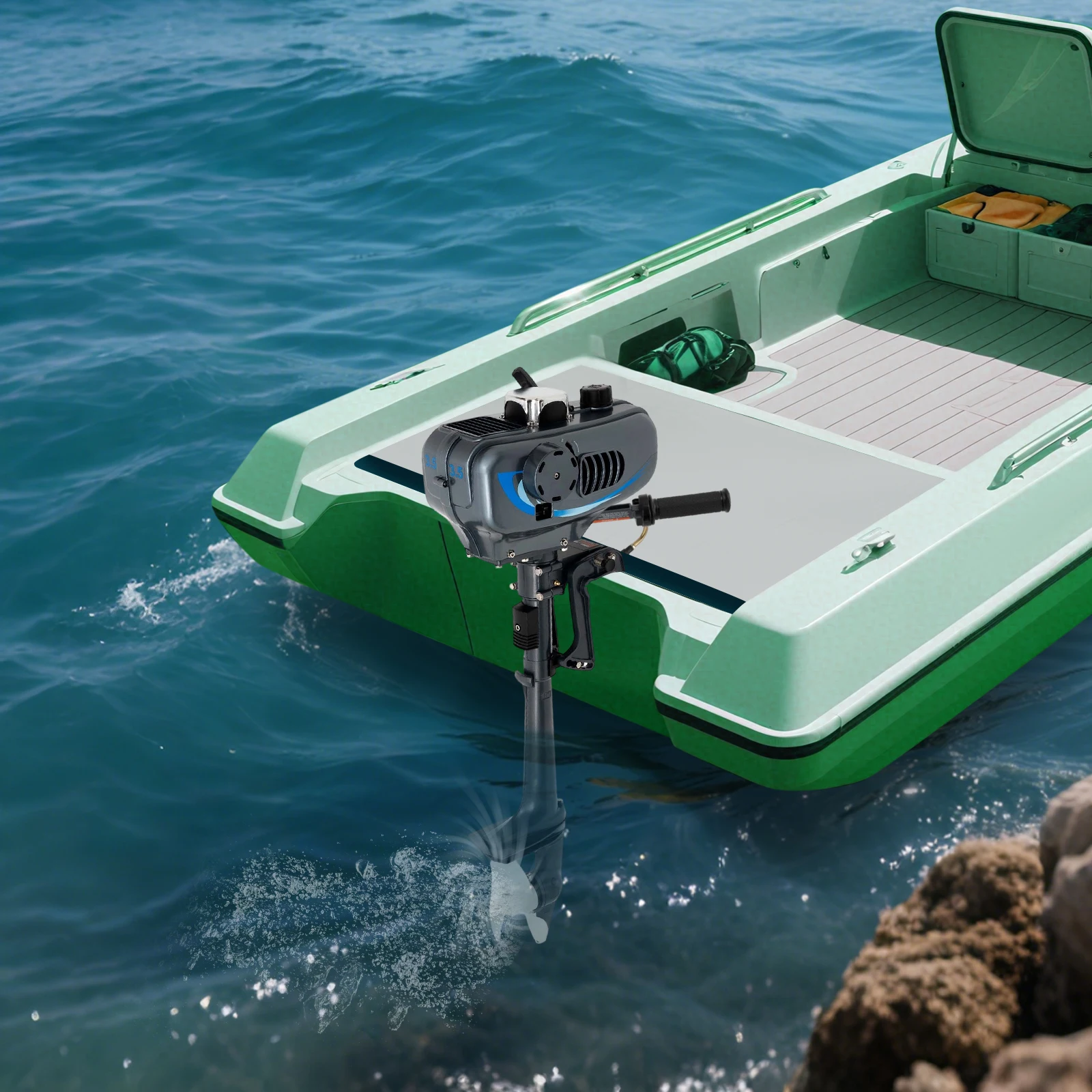 

2-stroke Aluminum Alloy Outboard Engine Set Gasoline Version Short Shaft Semi Air-cooled Semi Water-cooled Low-noise