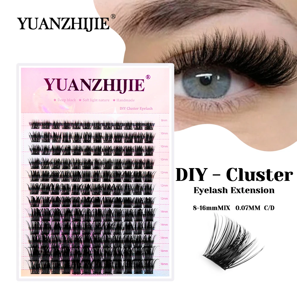 

Hot Sale YUANZHIJIE Long-lasting Premium Faux Mink DIY Clusters Lashes Soft Lightweight Segmented Hybrid Eyelashes Easy to Pick