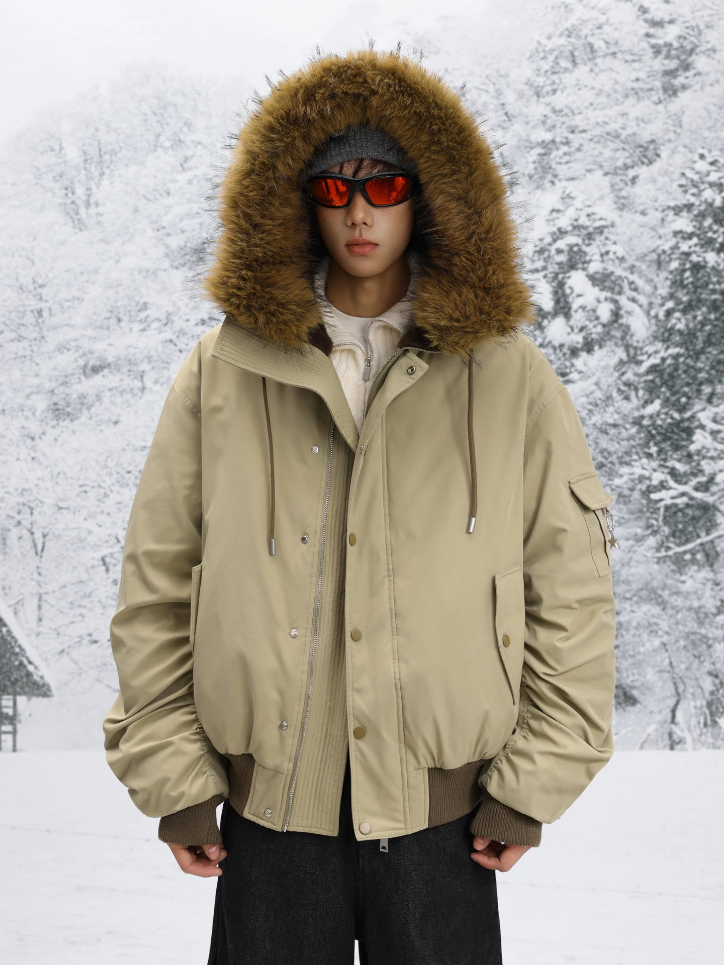 

Теплое мужское винтажное зимнее пальто с капюшоном Du down, белое пальто для пар с воротником из перьев Du, свободная посадка