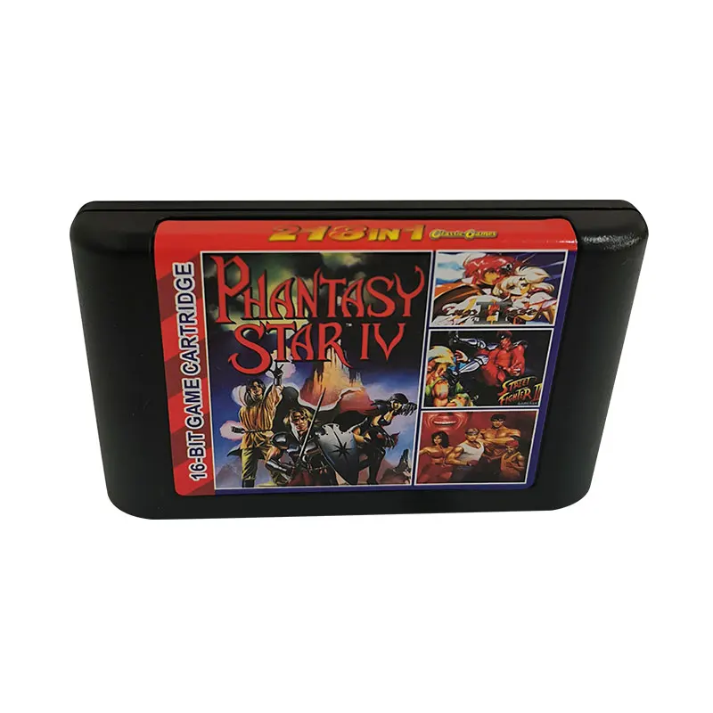 218 In1 MD Game Cartridge For 16 Bit Video Game Console Many Game Battery Save