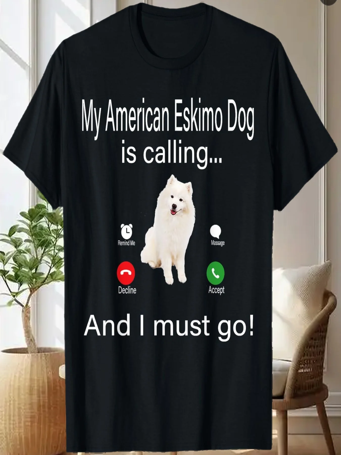 

Футболка «Моя американская эскимосская собака зовут и я должен идти»