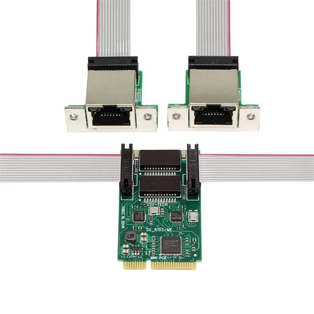 BNGF-Mini PCI-E to 2port Network Card 1000Mbps Gigabit Ethernet 10/100/1000M RJ45 LAN Network Adapter for Computer PC