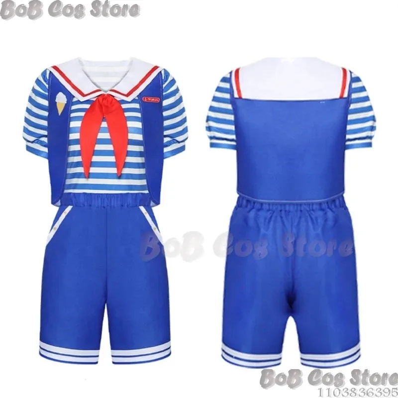 2025 11 غريب ستيف هارينجتون روبن باكلي شيء تأثيري حلي بحار البدلة الآيس كريم فرقة كاتب الطفل 110-150 سنتيمتر الكبار S-