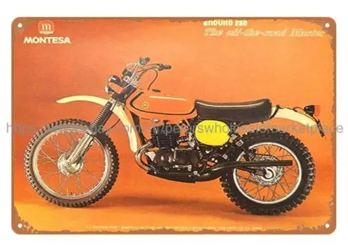 home decor 1975 Montesa 250 Enduro mancave garage shed motorcycle metal tin sign