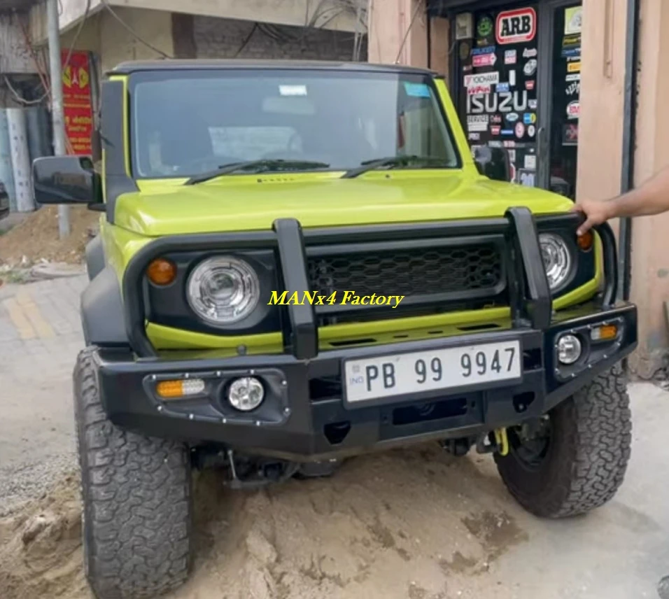 

Совершенно новый стальной передний бампер Bull Bar для Jimny 2019 + 4 двери, Индия, 5 дверей, прочный, прочный