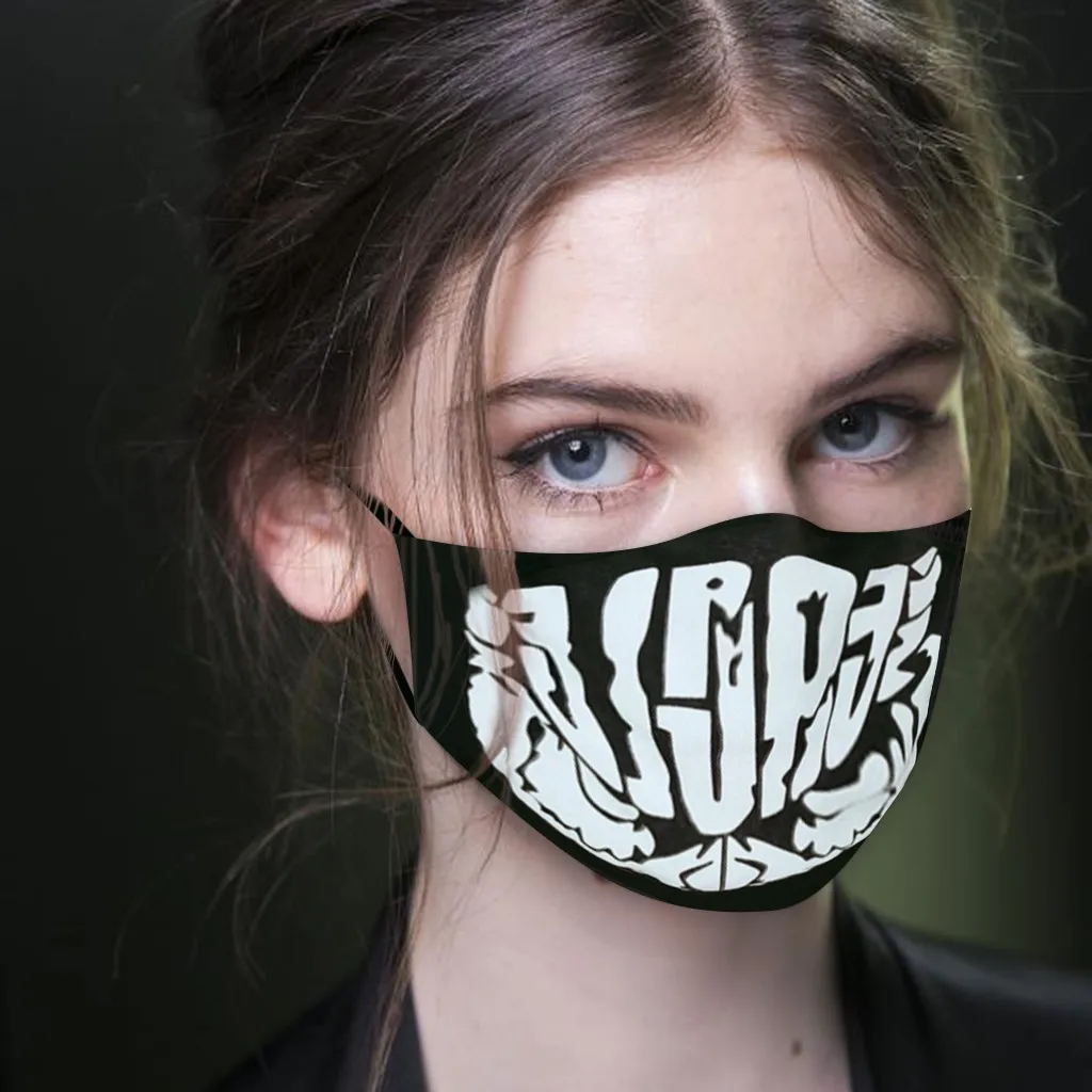 

loween Adult Printed Skull Head Mask Dustproof Warm Waable Cotton Terror Cycling Funny Face Mask Sunscreen Mask