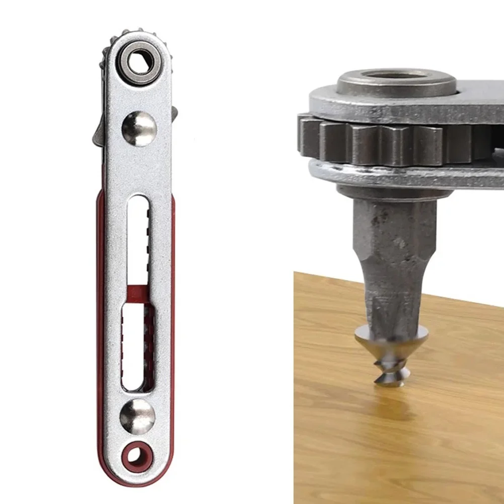 Screwdriver Ratchet Wrench 1/4 Inch 103mm 15 Teeth Bidirectional Control Chrome Vanadium Steel Drill Bits Tool