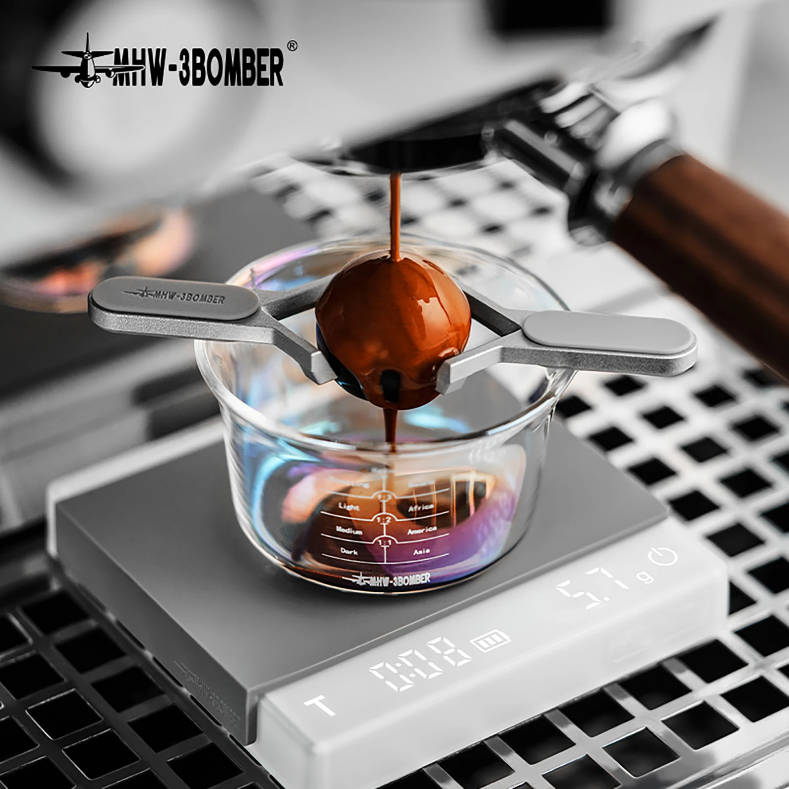 MHW-3BOMBER Espresso Chilling Ball Stand Smooth Espresso Frozen Ball Rack Stainless Steel Coffee Ice Ball Coffee Accessories