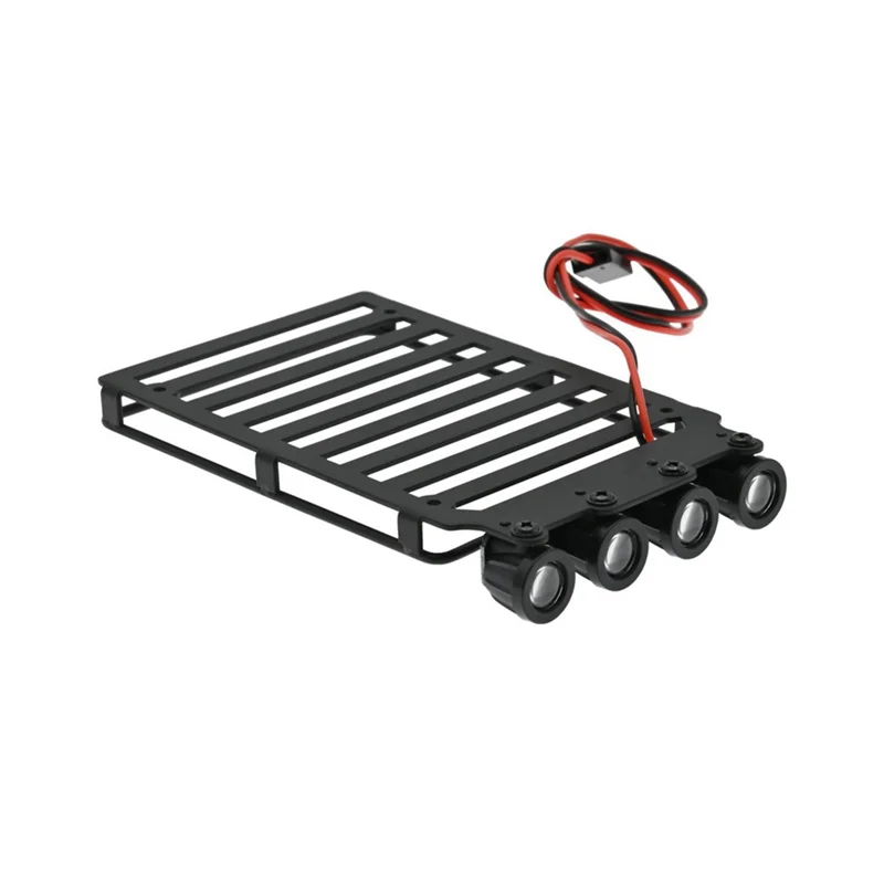 B68A For Scx24 Jeep Mountaineering Rack Luggage Rack With Light Metal Luggage Rack Non-Destructively Refitted Car Dome Light