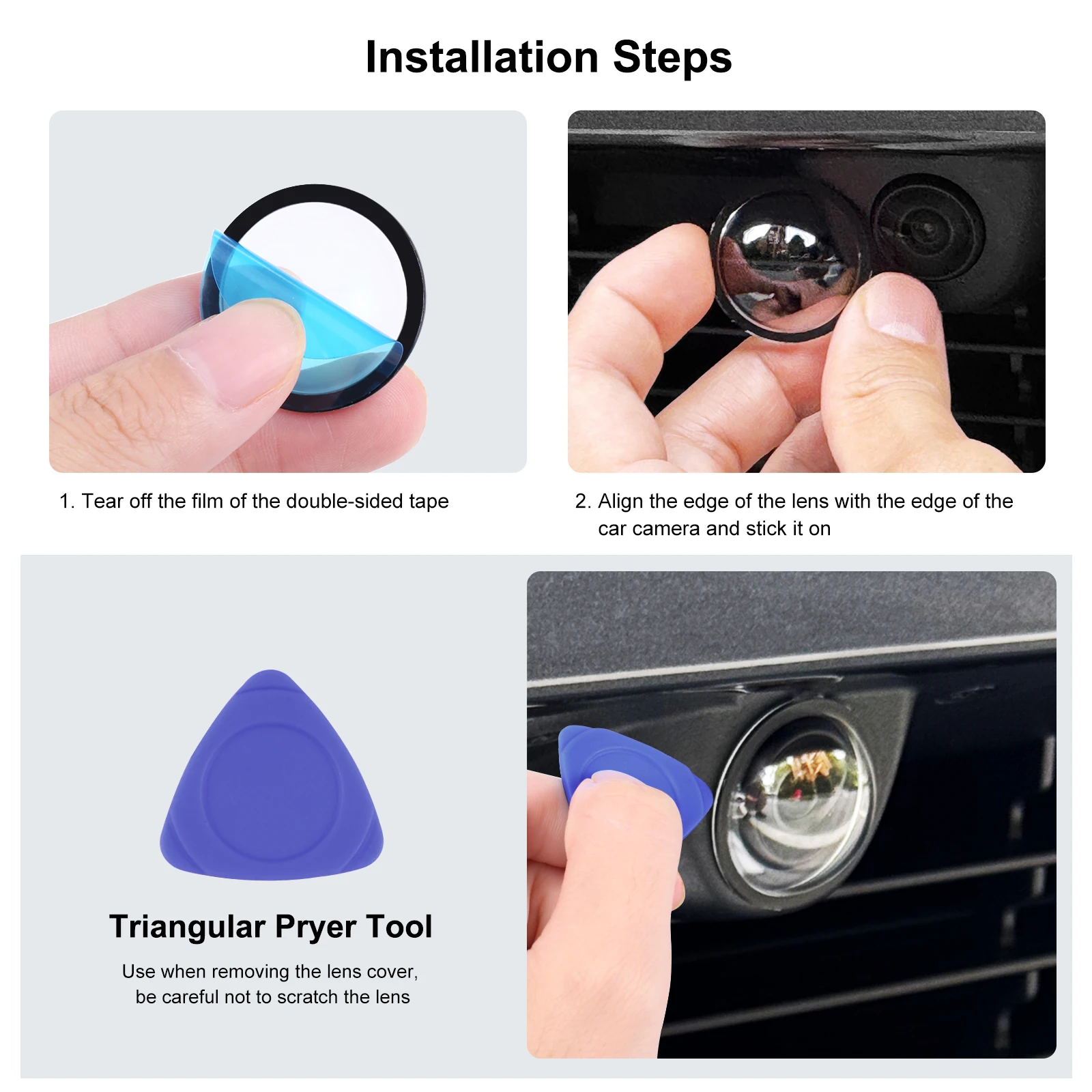 Front Bumper Camera Lens Guard PC Protector For Tesla 2025 Cybertruck/Tesla Model Y Juniper/Model S/3 2025 Lens Protection Cover