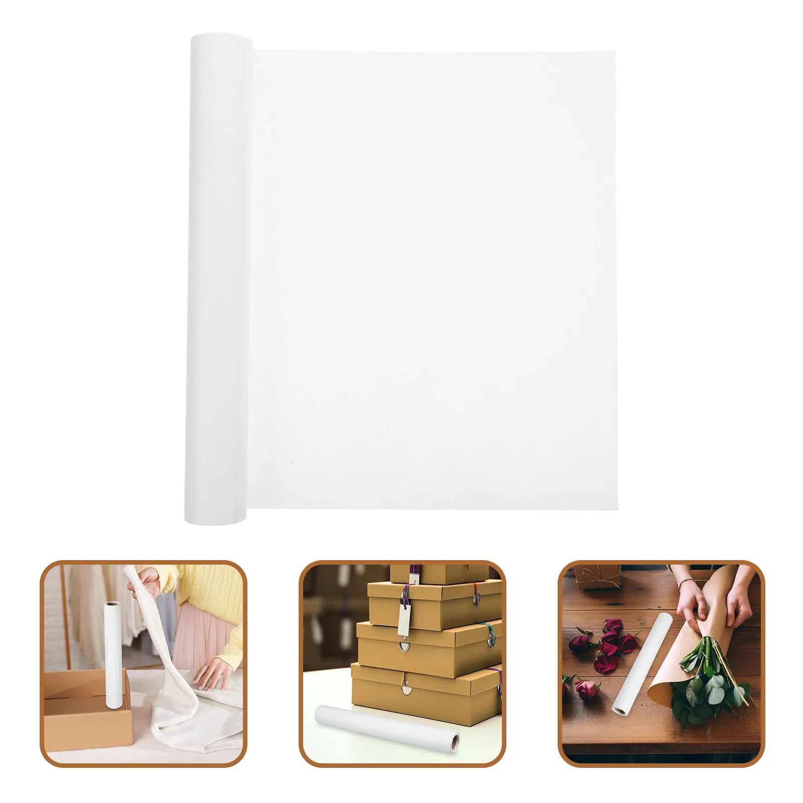 

White Tissue Paper Roll for DIY Craft Wrapping Flower Bouquet Arrangement Packaging Filler Holiday Birthday School Project Plain