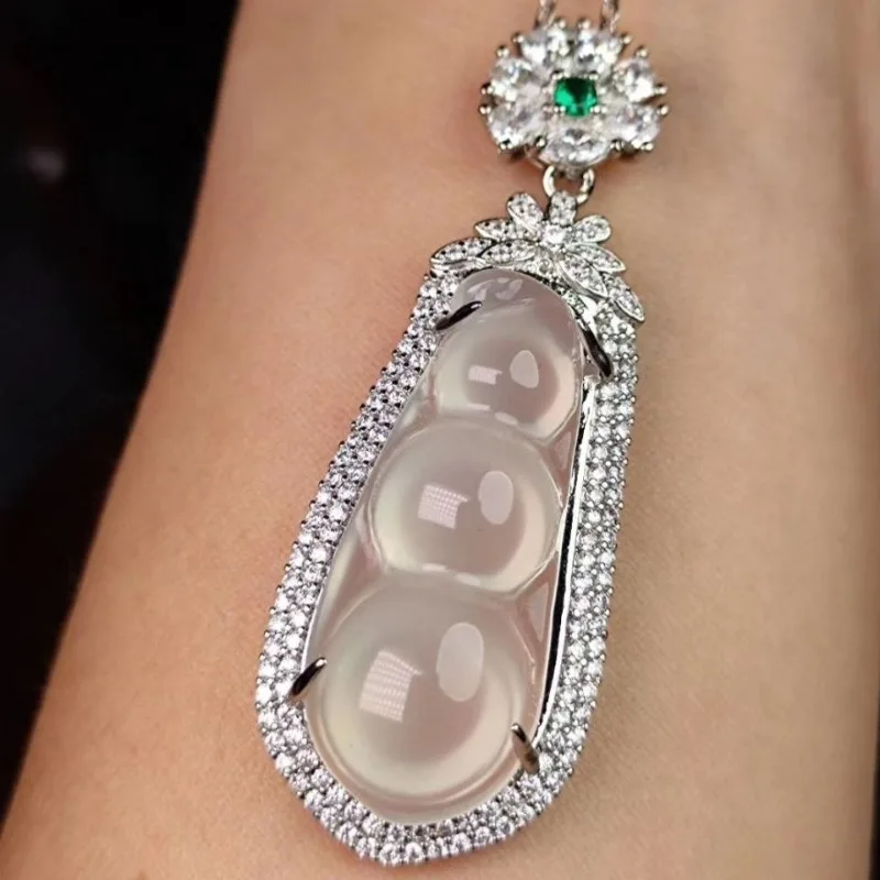 

Подвеска из натурального ледяного белого халцедона, модные и изысканные женские модели