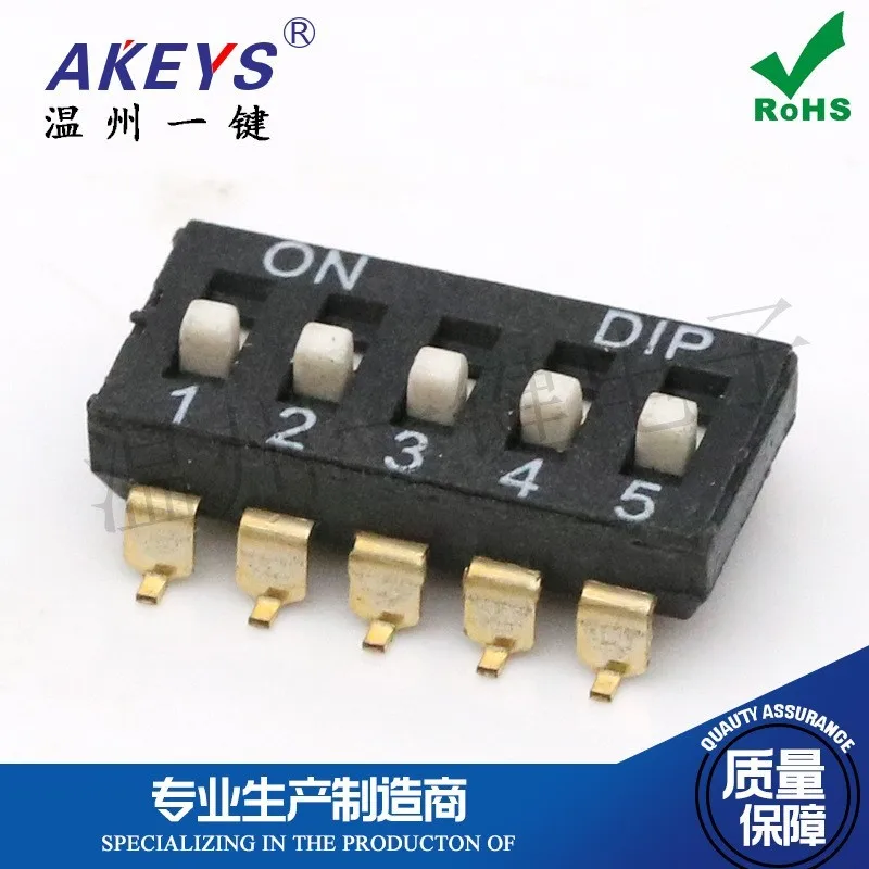 10pcs 12 bits KM-02 SMT black patch 2.54MM pitch 2/3/4/5/6/7/8/10/12P DIP switch