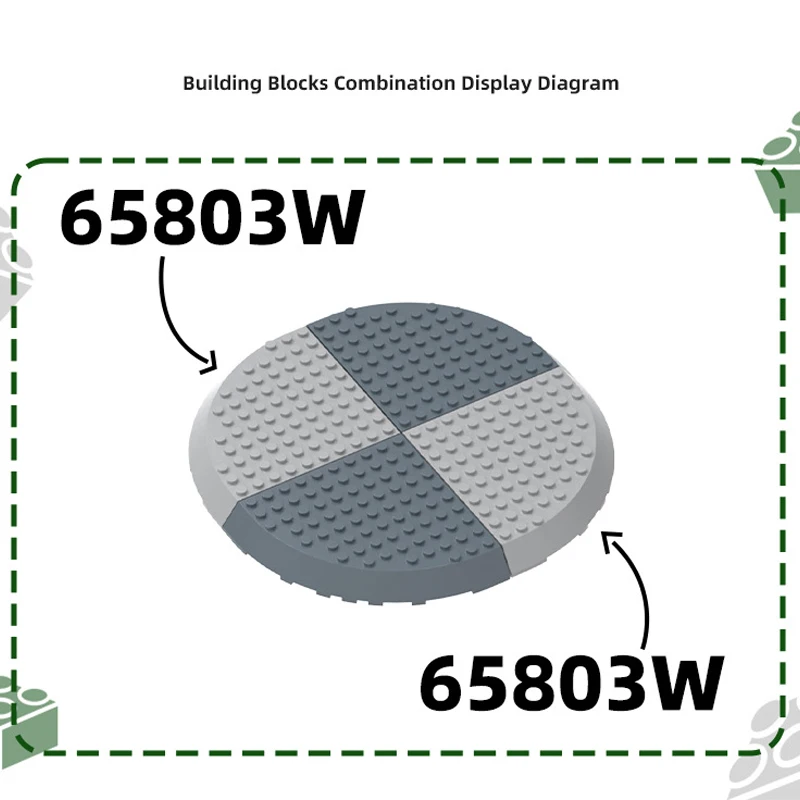 Moc 1 peça de tijolos 65803w 10x10 arredondado placa inferior alta buracos blocos de construção semicírculo filé casa placa brinquedo diy presente do miúdo