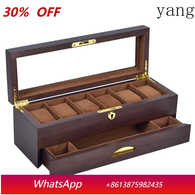 

LH high-end wooden watch box with lock wooden watch storage display box
