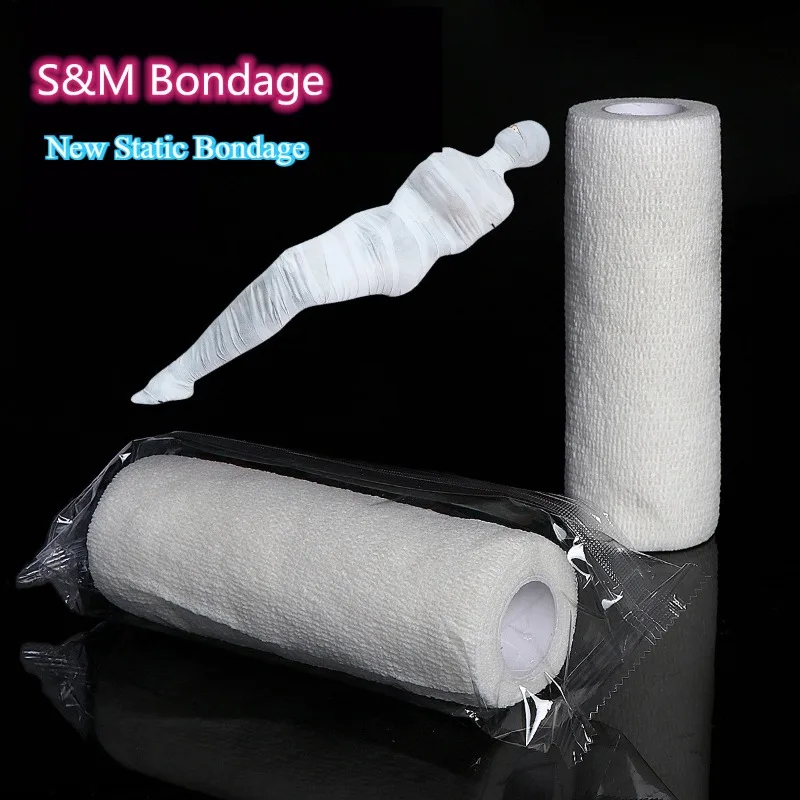 BDSM Bondage Tape Breathable White Mummy Restraints Adult Sex Toy for Men Women Fetish Cosplay Harness Whole Body SM Sex Game