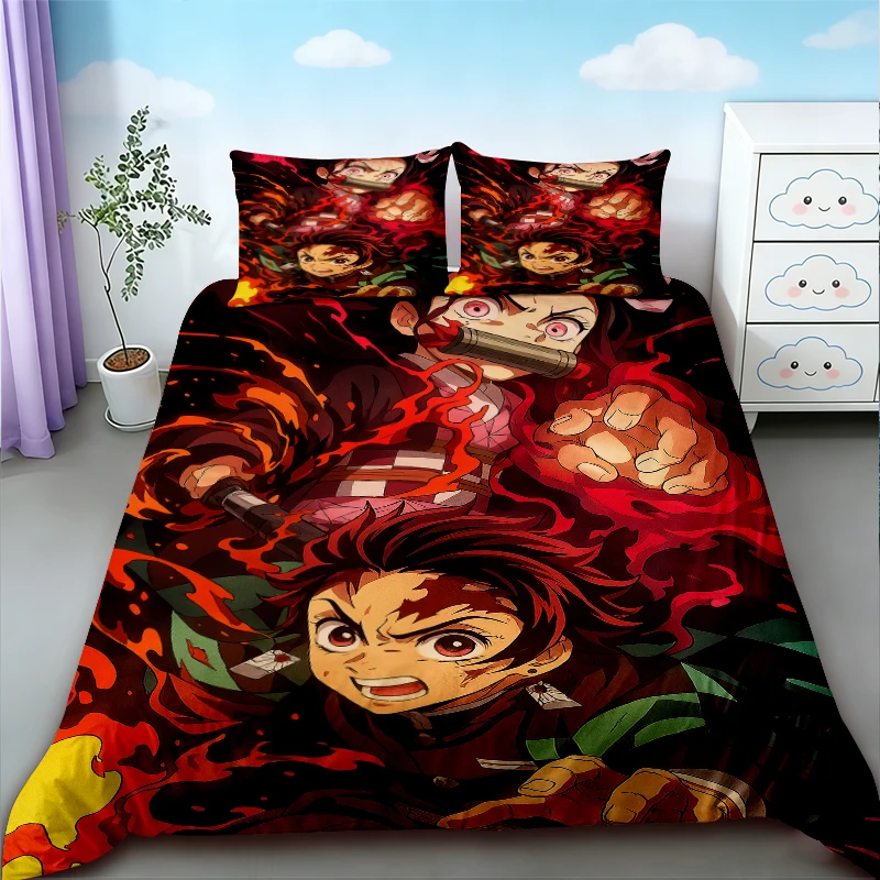 

Duvet Cover Print Kochou Shinobu Bed Anime Demon Slayer Bedding Set Teens Boys Twin Single Queen King Full Duvet Cover Sets
